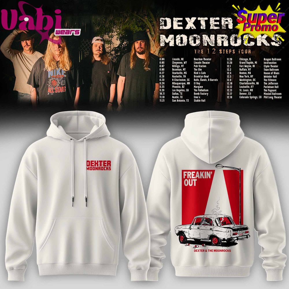 Dexter & The Moonrock The 12 Step Tour 2026 Hoodie Jersey White Version 2 Dexter & The Moonrock The 12 Step Tour 2026 Hoodie Jersey White Version - Image 1