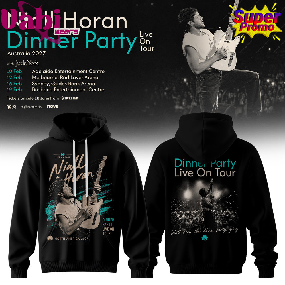 Niall Horan Dinner Party Live On Tour Australia Hoodie Black Style - Image 2