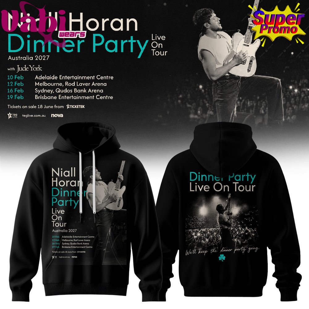 Niall Horan Dinner Party Live On Tour Australia Hoodie Black Style - Image 3