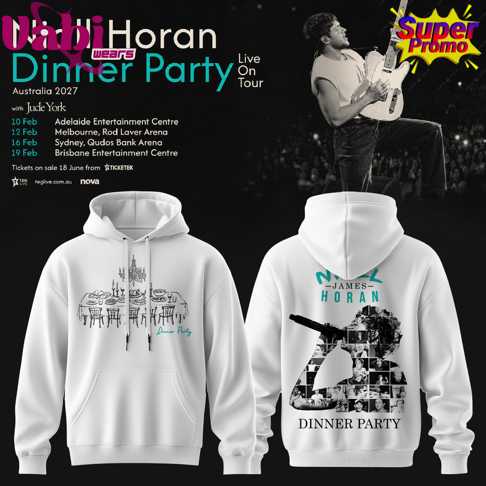 Niall Horan Dinner Party Live On Tour Australia Hoodie White Special - Image 1