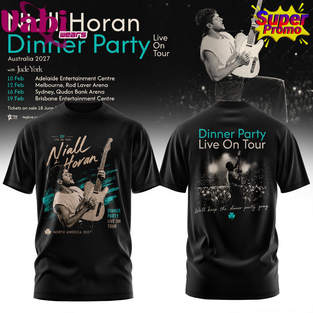 Niall Horan Dinner Party Live On Tour Australia T-Shirt Black version 4 Niall Horan Dinner Party Live On Tour Australia T-Shirt Black version - Image 2