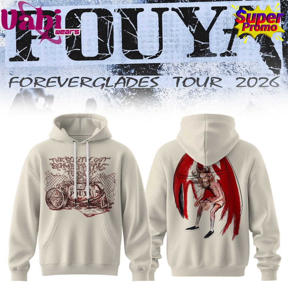 Pouya Foreverglades Tour 2026 Hoodie White Edition 3 Pouya Foreverglades Tour 2026 Hoodie Black Edition - Image 2