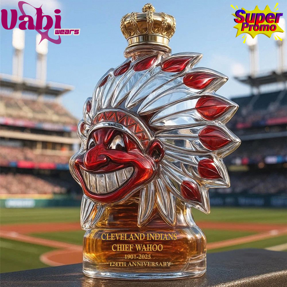 Cleveland Indians Chief Wahoo 124th Anniversary Whiskey Bottle 4 Cleveland Indians Chief Wahoo 124th Anniversary Whiskey Bottle - Image 1
