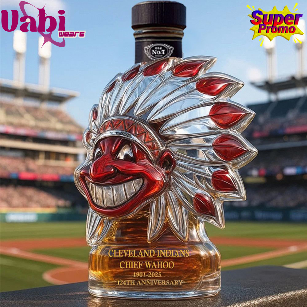 Cleveland Indians Chief Wahoo 124th Anniversary Whiskey Bottle 5 Cleveland Indians Chief Wahoo 124th Anniversary Whiskey Bottle - Image 2