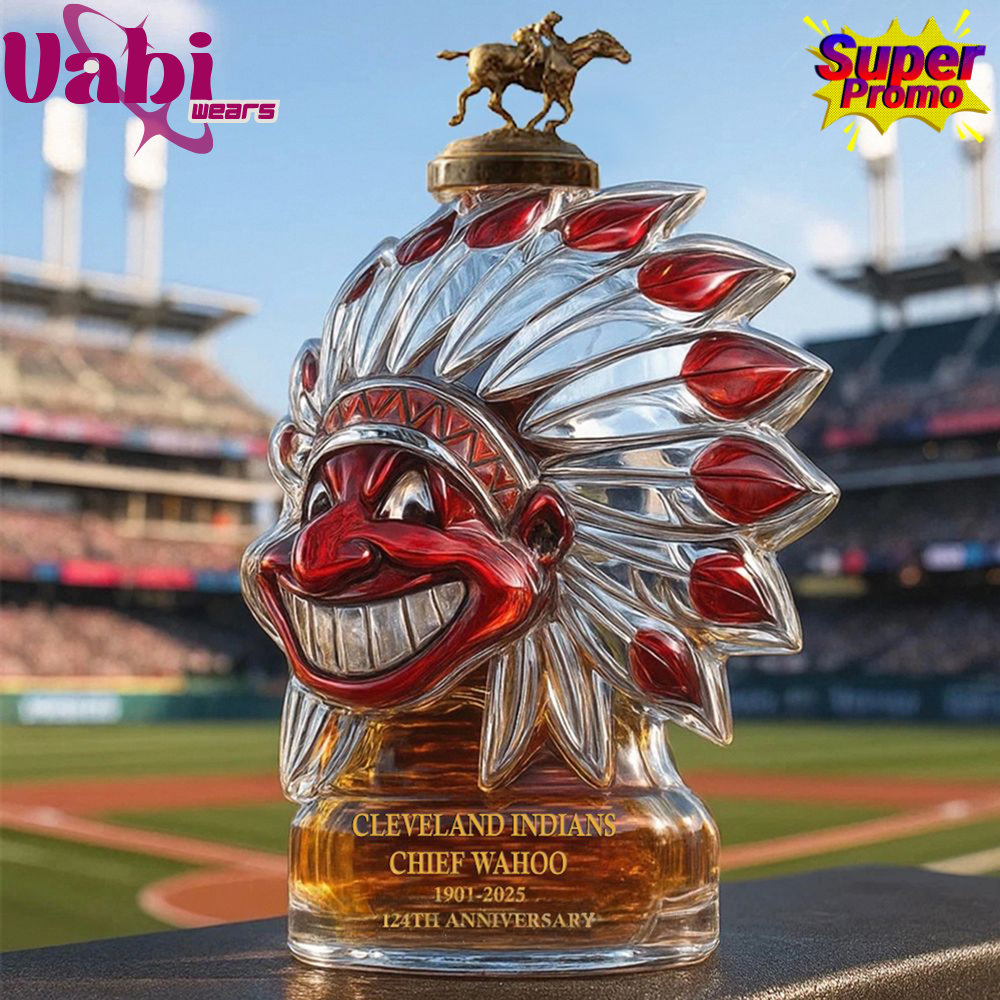 Cleveland Indians Chief Wahoo 124th Anniversary Whiskey Bottle 6 Cleveland Indians Chief Wahoo 124th Anniversary Whiskey Bottle - Image 3