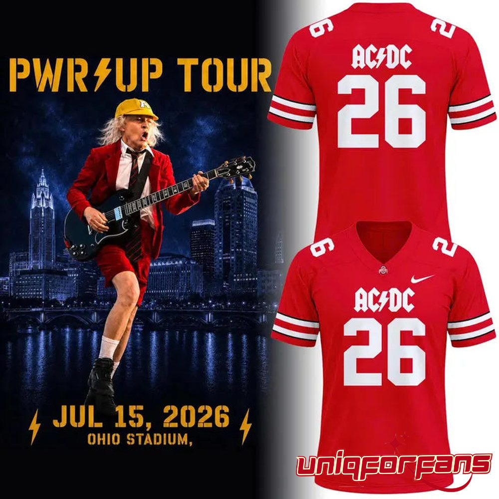 Ohio State Buckeyes AC/DC 2026 Tour Limited Edition Football Jersey - Image 1