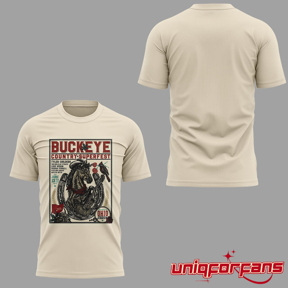 Ohio State Buckeyes Country Superfest 2026 Limited Edition 2D T-shirt - Image 1