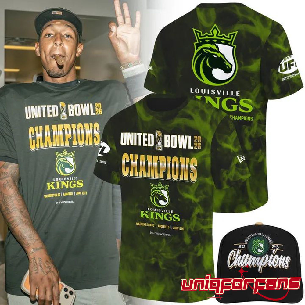 Louisville Kings New Era 2026 Champions Locker Room Exclusive 3D T-Shirt - Image 1