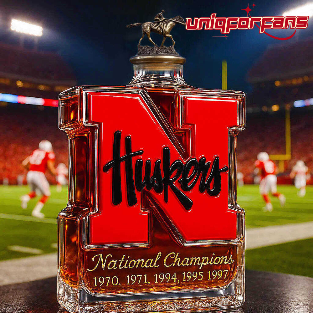 Nebraska Cornhuskers 5-Time National Champions Whiskey Bottle - Image 4