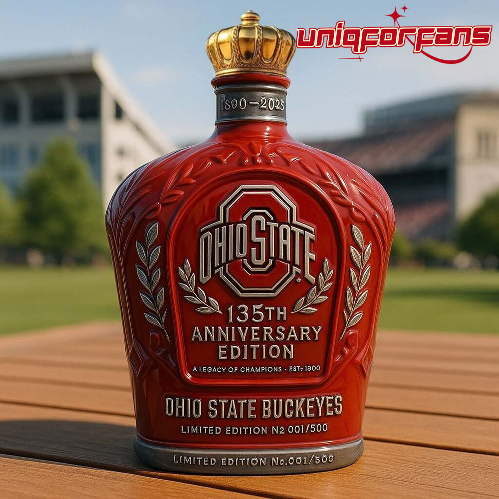Ohio State Buckeyes 135th Anniversary Whiskey Bottle - Image 1