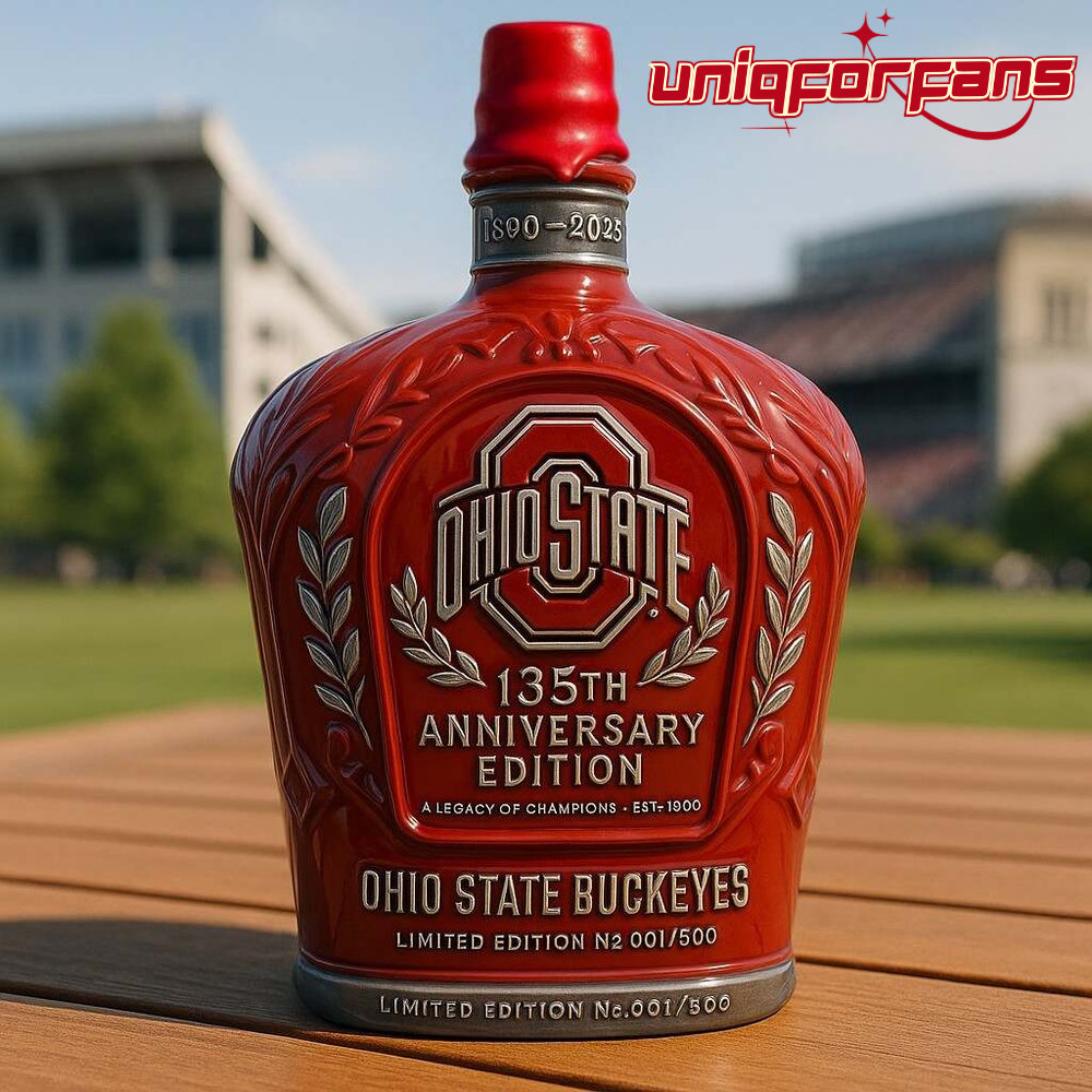 Ohio State Buckeyes 135th Anniversary Whiskey Bottle - Image 2
