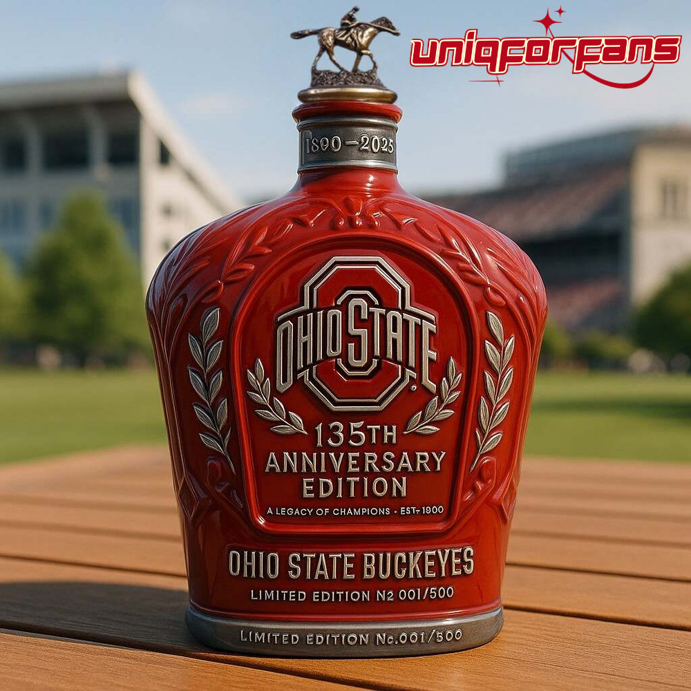 Ohio State Buckeyes 135th Anniversary Whiskey Bottle - Image 3