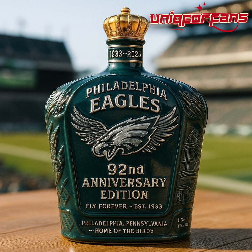 Philadelphia Eagles 92nd Anniversary Whiskey Bottle - Image 1