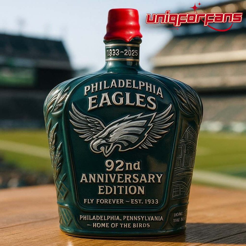 Philadelphia Eagles 92nd Anniversary Whiskey Bottle - Image 2