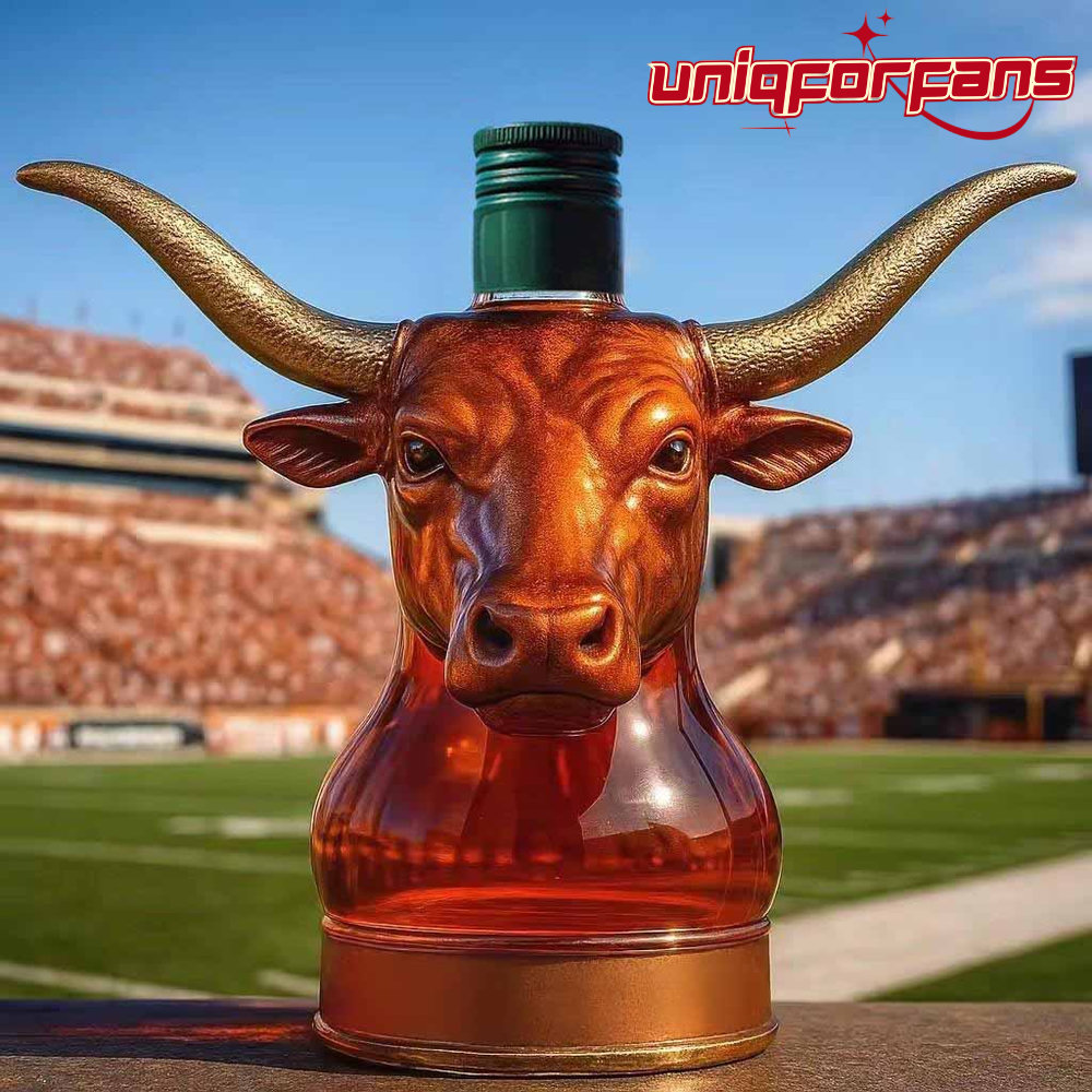 Texas Longhorn Bull Head Whiskey Bottle - Limited Edition - Image 3