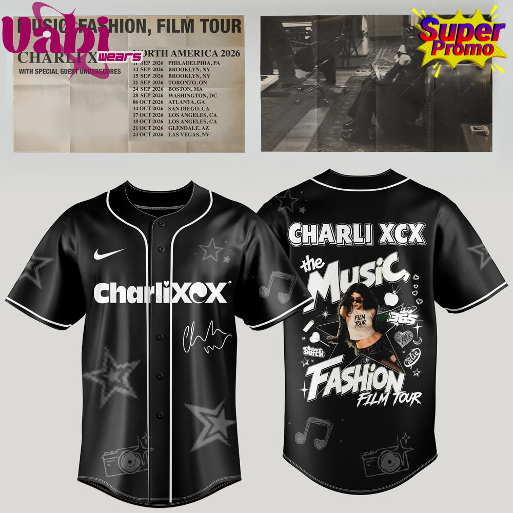 Charli XCX Music, Fashion, Film Tour 2026 Black Jersey Edition 2 Charli XCX Music, Fashion, Film Tour 2026 Black Jersey Edition - Image 1