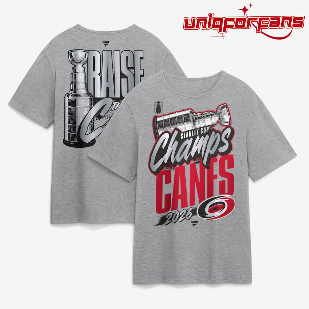 Carolina Hurricanes 2026 Stanley Cup Champions Limited Locker Room 3D T-Shirt - Image 1