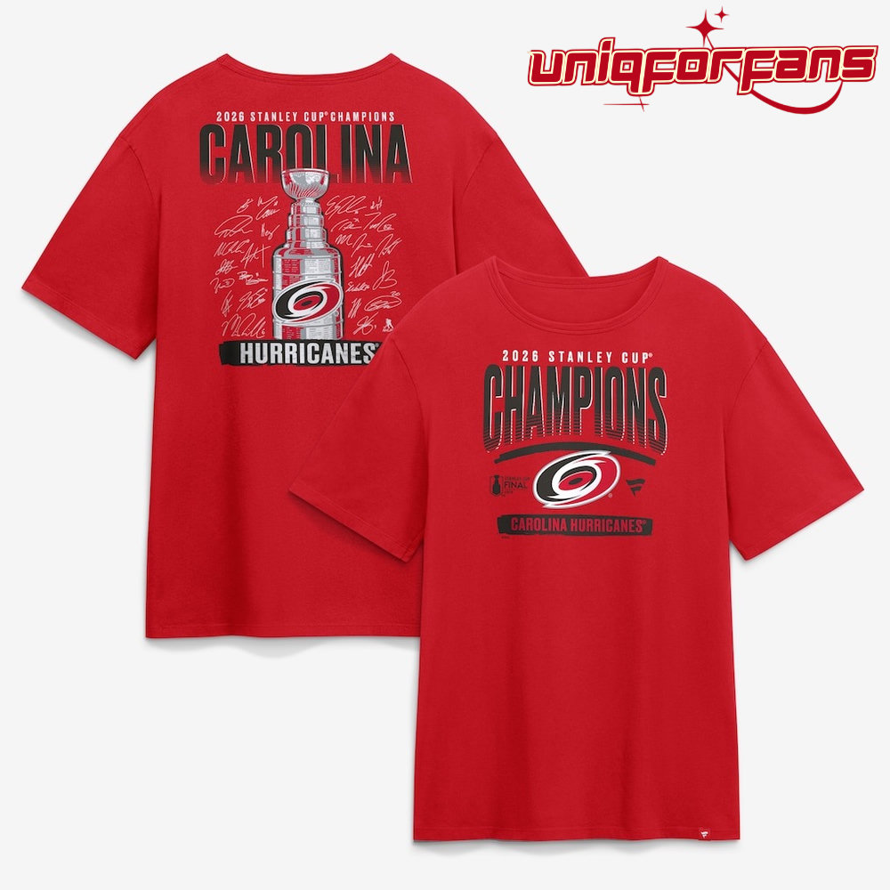 Carolina Hurricanes 2026 Stanley Cup Champions Limited Locker Room 3D T-Shirt - Image 2