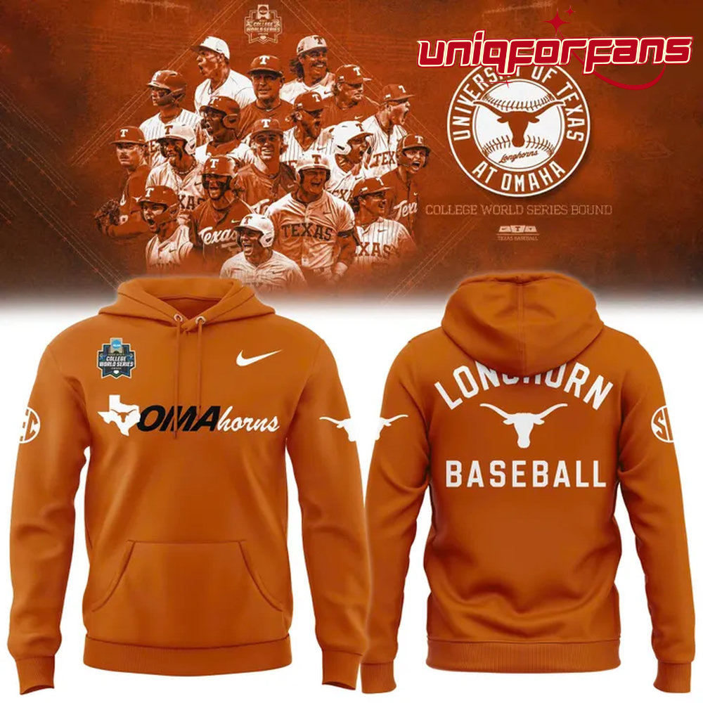 Texas Longhorns 2026 NCAA Baseball Men's College World Series Omaha Limited Hoodie - Image 1