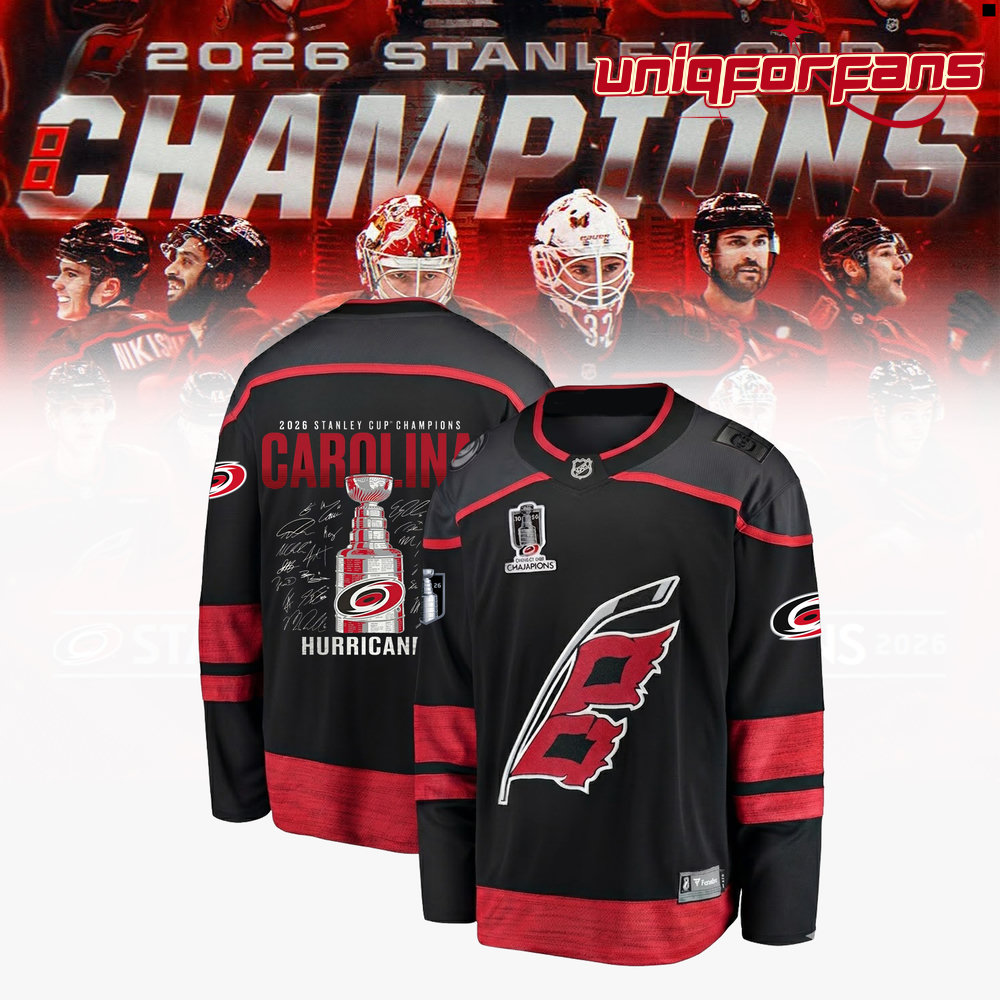 Carolina Hurricanes 2026 Stanley Cup Champions Black Edition Hockey Jersey - Image 3