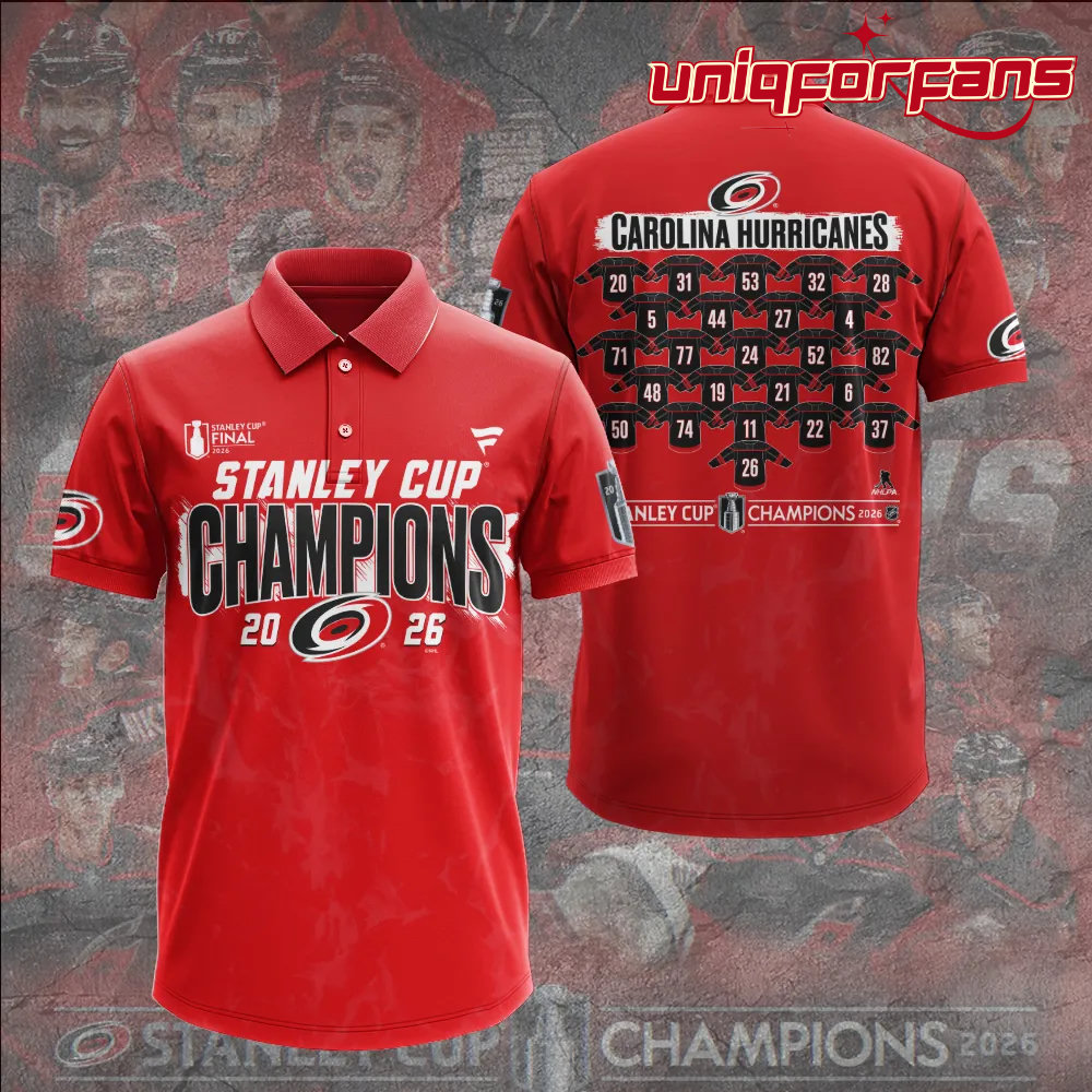 Carolina Hurricanes 2026 Stanley Cup Champions Limited Edition Black Polo Shirt - Image 3