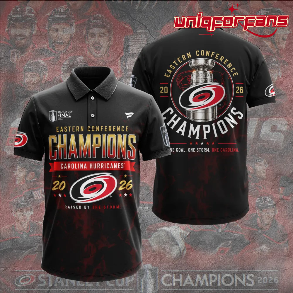 Carolina Hurricanes 2026 Stanley Cup Champions Limited Edition Black Polo Shirt - Image 4