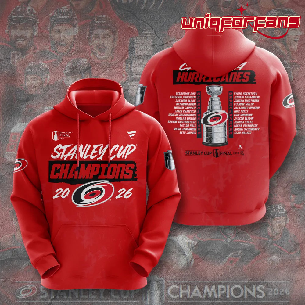 Carolina Hurricanes 2026 Stanley Cup Champions Red Edition Hoodie - Image 1