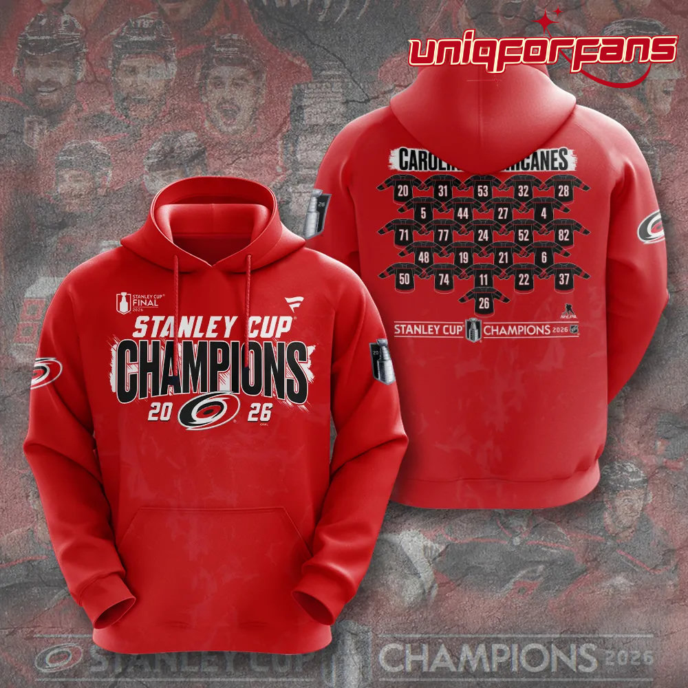 Carolina Hurricanes 2026 Stanley Cup Champions Red Edition Hoodie - Image 5