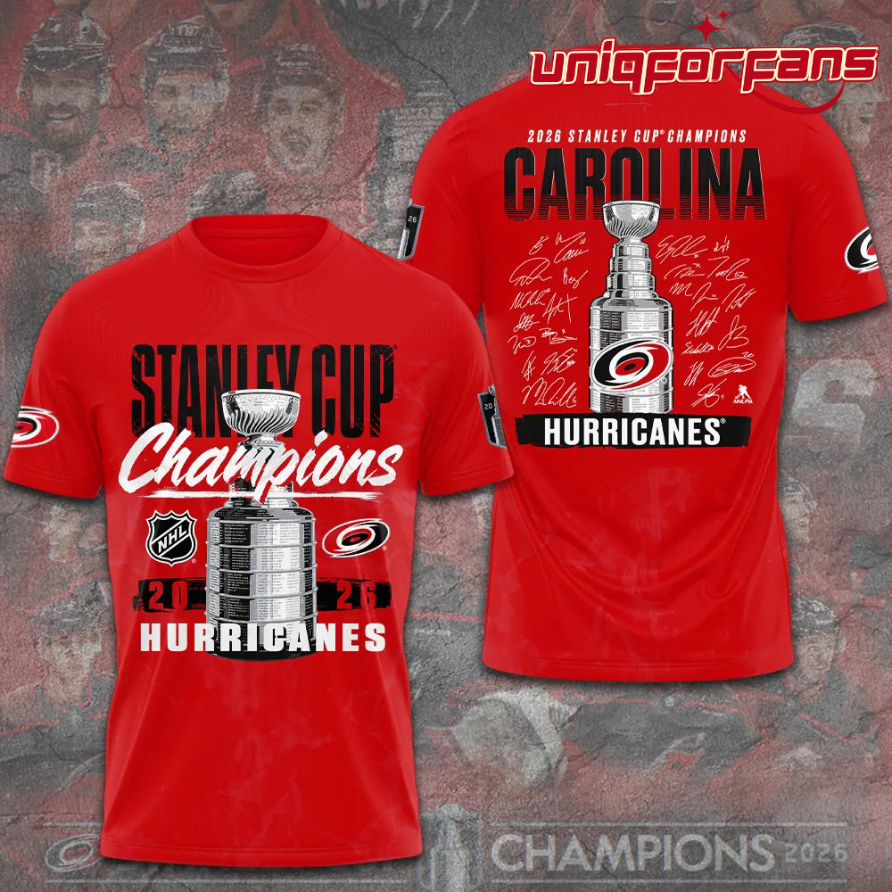 Carolina Hurricanes 2026 Stanley Cup Champions Red Limited Edition 3D T-Shirt - Image 3
