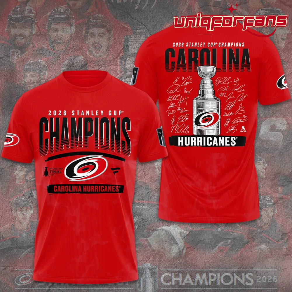 Carolina Hurricanes 2026 Stanley Cup Champions Red Limited Edition 3D T-Shirt - Image 5