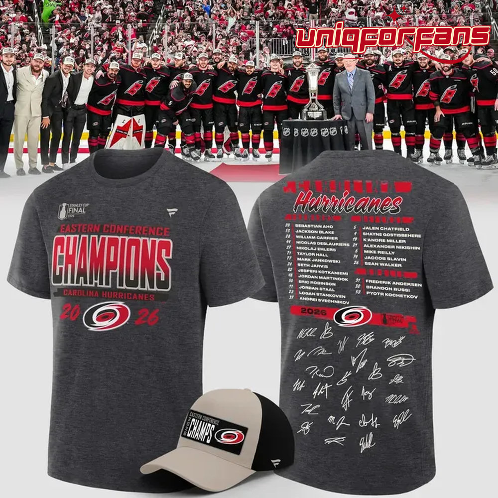 Carolina Hurricanes 2026 NHL Eastern Conference Champions Signed Limited 3D T-Shirt - Image 2