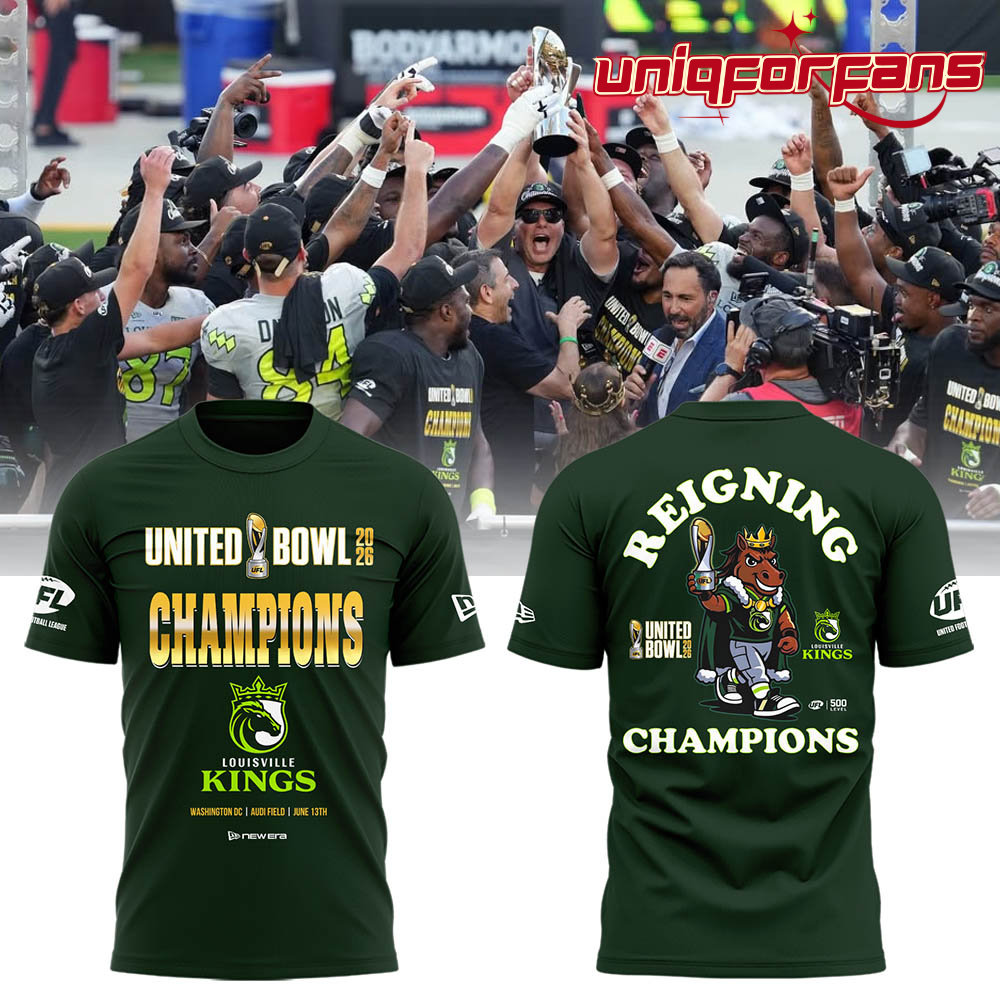 Louisville Kings 2026 United Bowl CHAMPIONS Special Edition 3D T-Shirt - Image 1