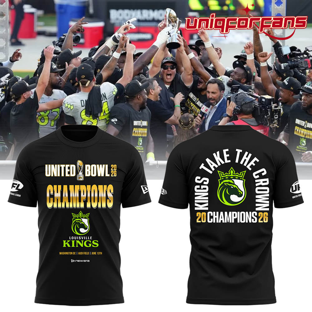 Louisville Kings Limited Edition 2026 United Bowl CHAMPIONS 3D T-Shirt - Image 1