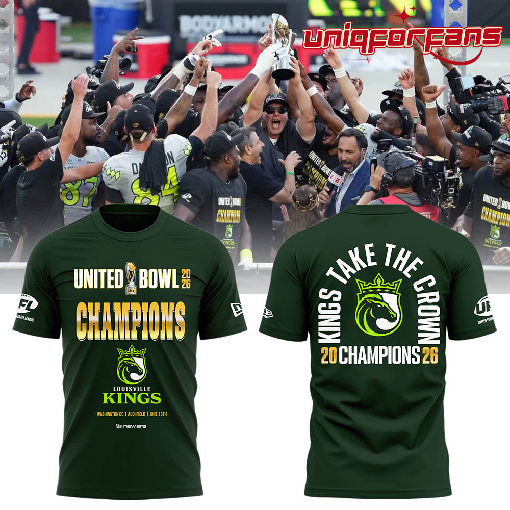 Louisville Kings Limited Edition 2026 United Bowl CHAMPIONS 3D T-Shirt - Image 2