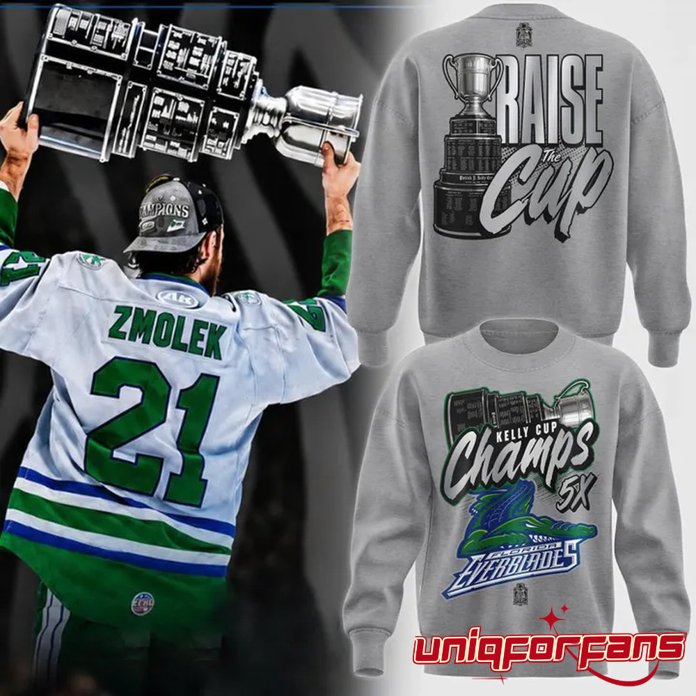Florida Everblades Kelly Cup Champions 5X Championship Sweatshirt - Image 1