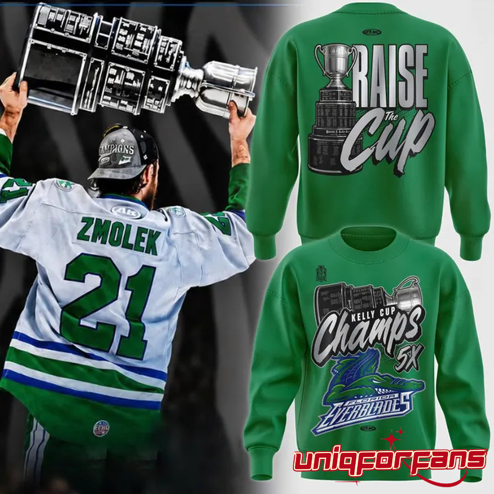 Florida Everblades Kelly Cup Champions 5X Championship Sweatshirt - Image 2