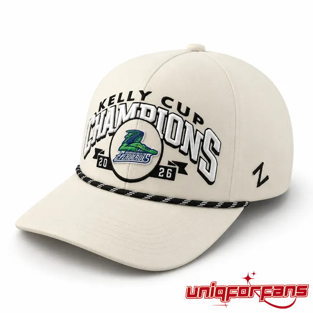 Florida Everblades Kelly Cup Champions 5X Championship White Edition Hat - Image 1